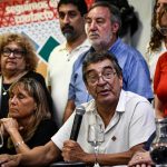 El secretario general de la CTA Autónoma, Hugo “Cachorro” Godoy, junto al Observatorio del Derecho, Unidad Popular y ATE hicieron la presentación.