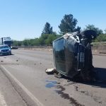Joven de 19 años volcó con su Peugeot en plena Autovía 14