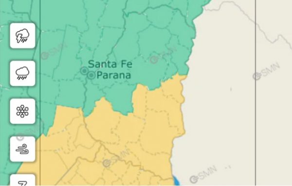 Alerta amarilla por tormentas fuertes: que zonas de Entre Rios seran golpeadas